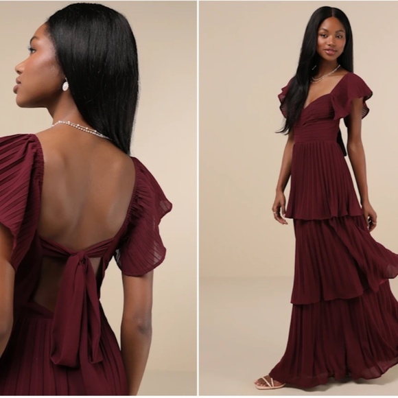 Lulus Dresses & Skirts - LULUS Sexy Prom Wedding Bridesmaid Tiered Ruffles Flowy Elegant Maxi Dress